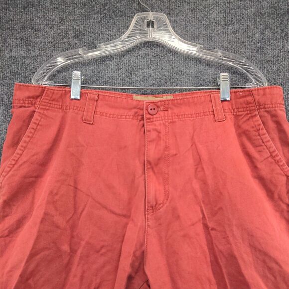 Iron Co Mens Chino Shorts Red Size 36 Slash Pockets Belt Loops - Picture 6 of 10